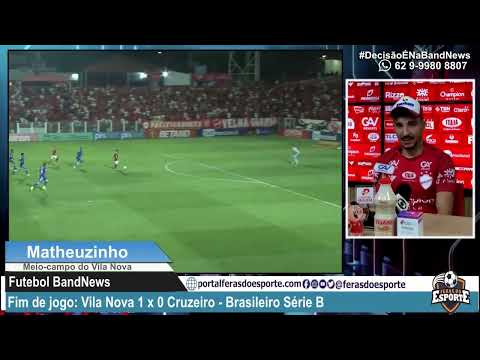 Vila Nova 1x0 Cruzeiro - Matheuzinho celebra gol e valoriza ano no Vila Nova
