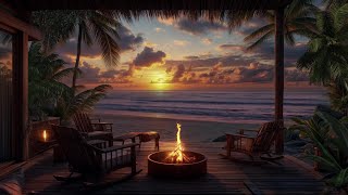 🔥 Cozy Beach Bonfire &amp; Ocean Waves 🌊 | Relaxing Fire Sounds for Sleep &amp; Meditation