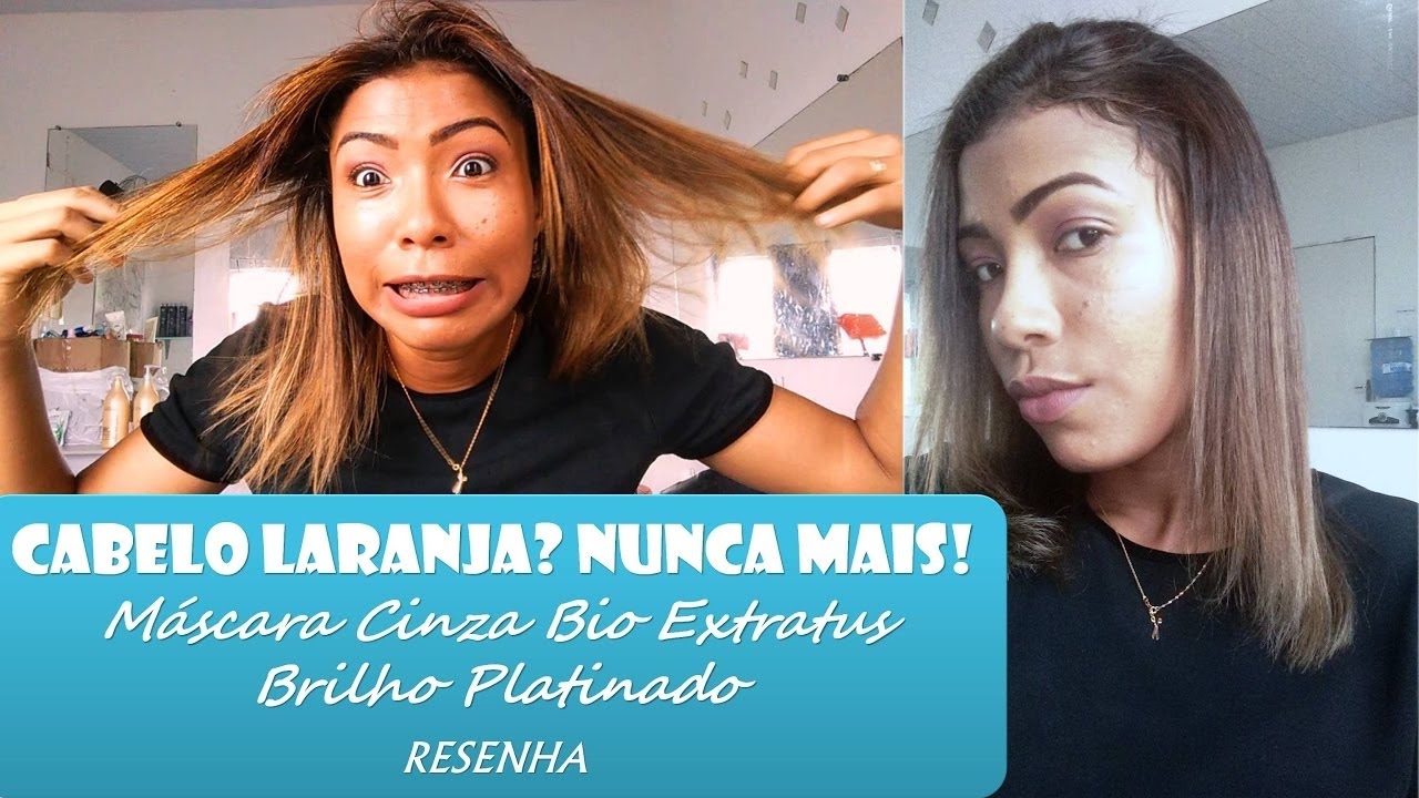 Cabelo Laranja Nunca mais!! Máscara Cinza Bio Extratus - Brilho Platinado