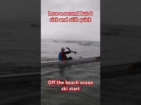 Ocean surf ski start off the beach #paddle #ocean #workout #paddlers #surfski