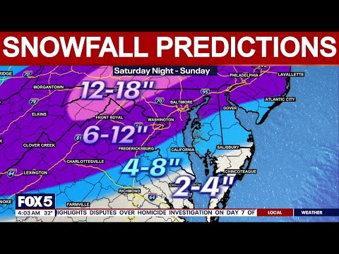 FOX 5 AT 5AM: Snowfall predictions for DC, MD & VA