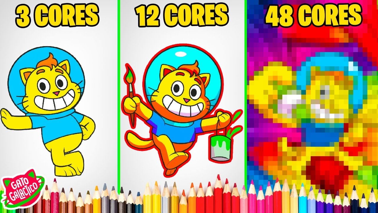 Watch Now Desafio DESENHANDO com 3, 12 e 48 CORES! | Qual ficou melhor Desafio DESENHANDO com 3, 12 e 48 CORES! | Qual ficou melhor