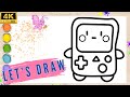BMO From TV Series Adventure TIme Drawing And Coloring Animations For Kids Pinkbutterflyart