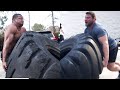 FIRST TIME FLIPPING TIRES LARRYWHEELS 1100LB TIRE