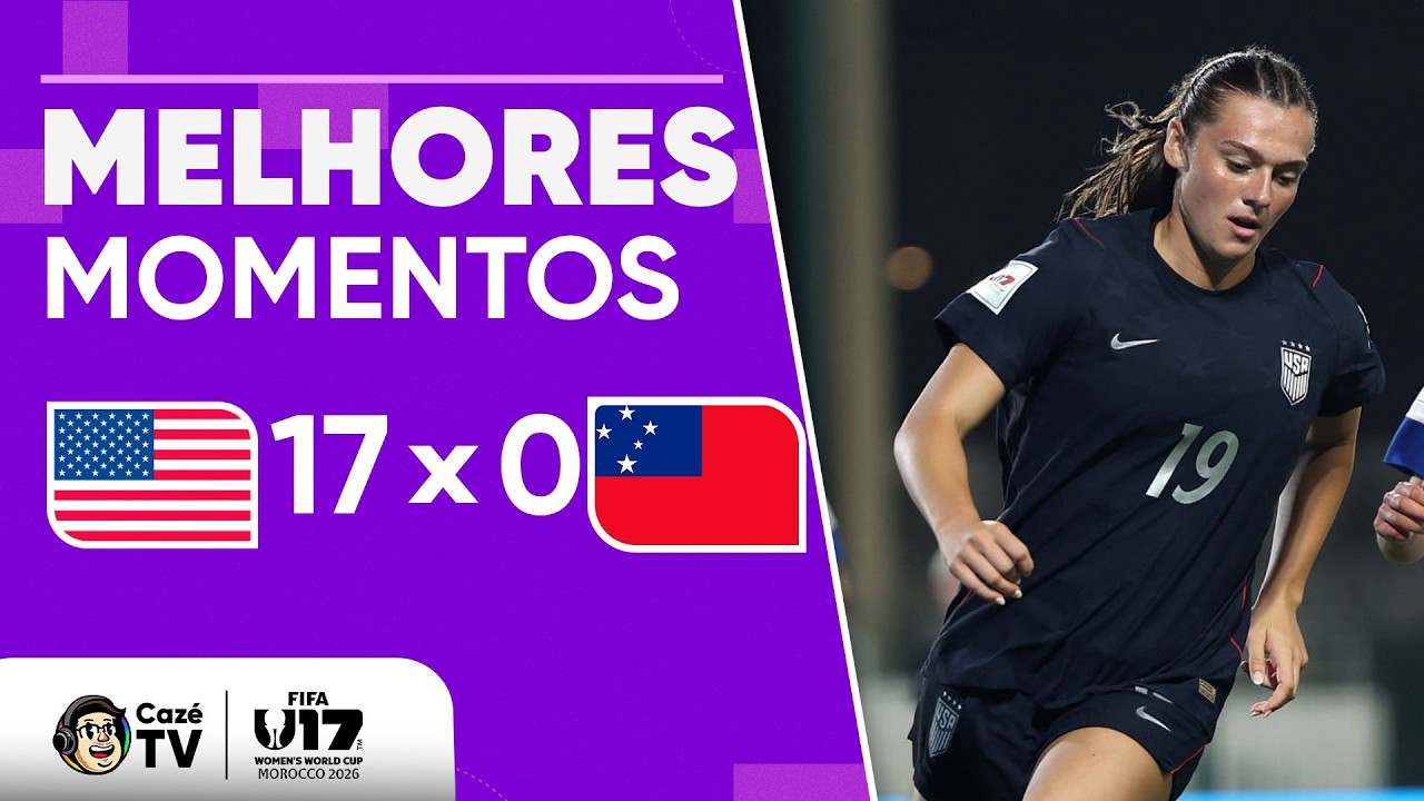 MELHORES MOMENTOS: ESTADOS UNIDOS 17 X 0 SAMOA | COPA DO MUNDO FEMININA SUB-17 FIFA 2026 | 1ª RODADA