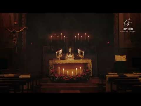 Peaceful Holy Hour in Cathedral   Eucharistic Adoration with Gregorian Chants Ambience  1 Hour
