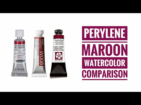 PR179 Perylene Maroon Watercolor Comparison - Daniel Smith - Holbein - White Nights - Schmincke