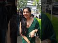 Ahaana Krishna In Green Saree Shorts