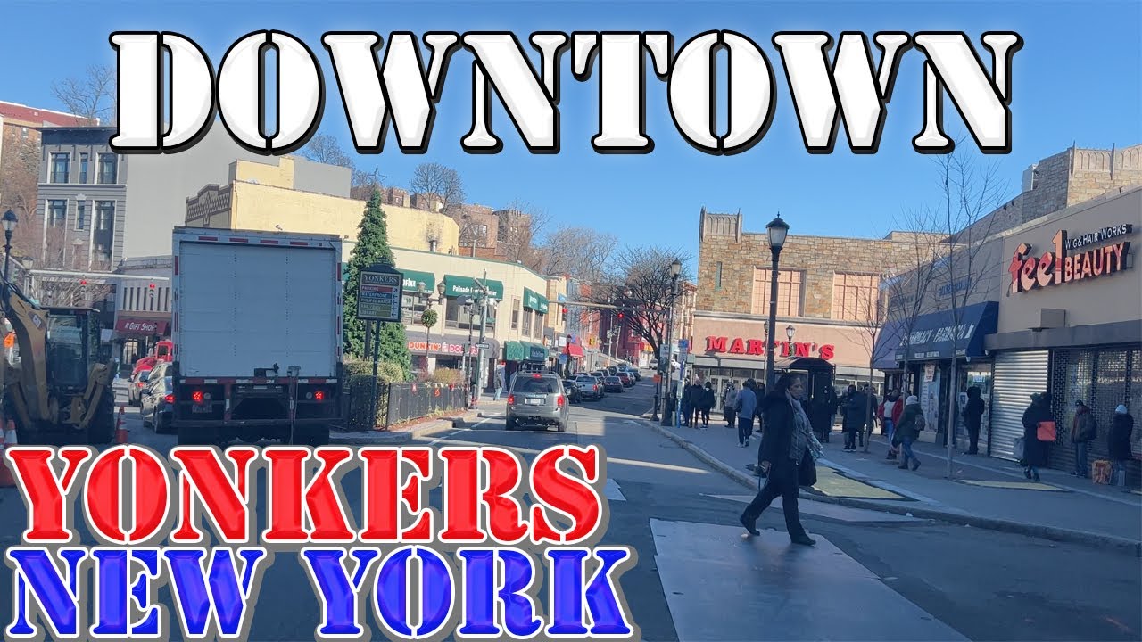 Immersive street-level walking tour through Yonkers Downtown, United States, showcasing authentic urban landscapes, local architecture, and the vibrant atmosphere of the city's neighborhoods
