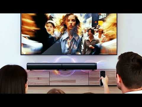 Puriom Sound Bar for Smart TV, 100W Sound Bar with Bluetooth 5.3/ARC/Opt/AUX Connect, 2-in-1 Detachable Home Soundbar, Home Theater Speaker & Bass Effect, for TV/PC/Projectors video review thumbnail