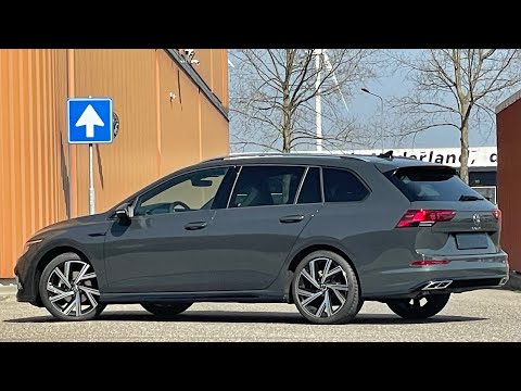 Volkswagen NEW Golf 8 R-line 2022 in 4k Dolphin Grey 18 inch Bergamo walk around & detail inside