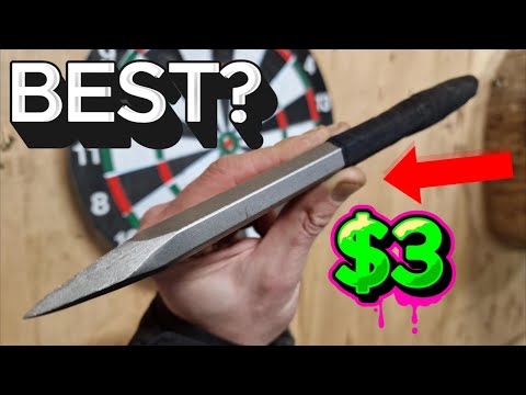 $3 BEST THROWING TOOL? (SPIKED CONCRETE CHISEL)