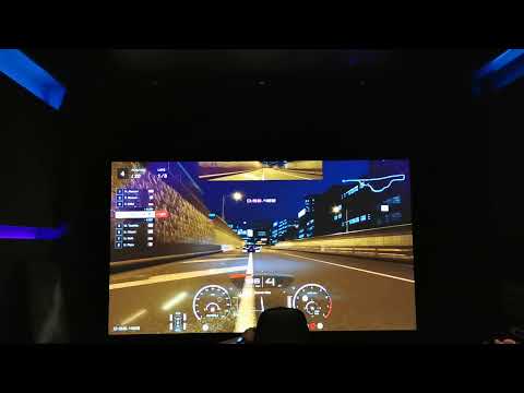 Gran Turismo Sport GTSport demonstration through PS5 in a Home Cinema with 150 inch Cinema Screen