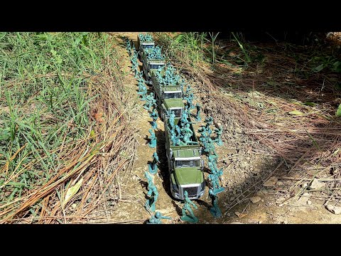Army Men:Green Convoy Ambush #stopmotion (plastic army men)