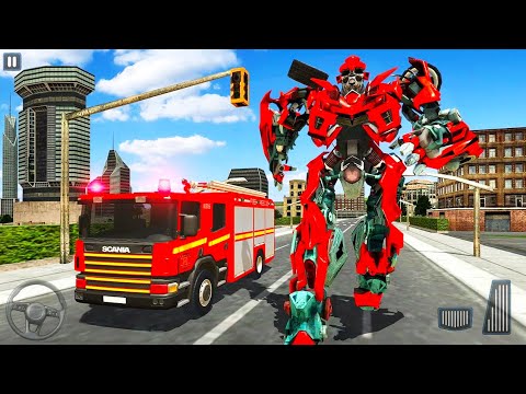 Fire Truck Real Robot Transformer - FireFighter City Rescue - Android Gameplay