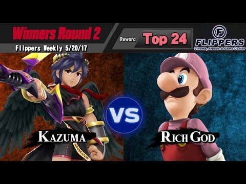 Flippers Weekly 5/20/17 - Winners Round 2 - Kazuma (Dark Pit) vs. Rich God (Luigi) - Smash 4