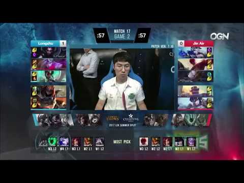 JAG vs LZ Highlights Game 2 LCK SUMMER 2017 Jin Air Green Wings vs Longzhu W2D4