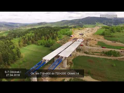 Budowa S 7 Lubień  Krzeczów, kwiecień 2018