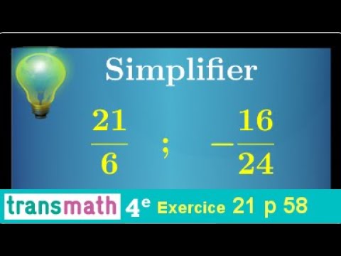simplifier une fraction • exercice très classique pour s'entrainer • quatrième