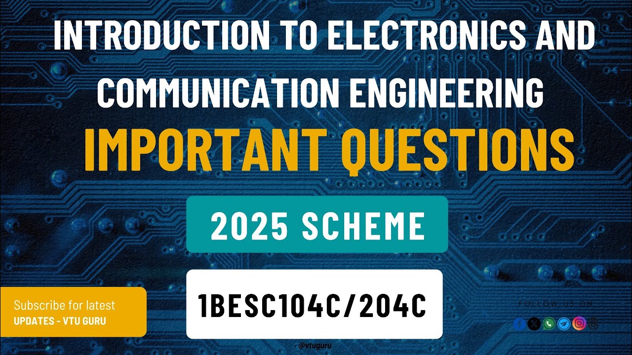 1BESC104C Introduction to Electronics and Communication Engineering Important Questions | 1BESC204C