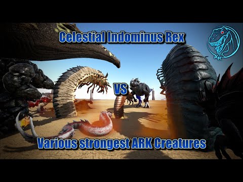 Celestial Indominus Rex Emperor vs. Various strongest ARK Creatures | ARK Big Dino Battle 🦎