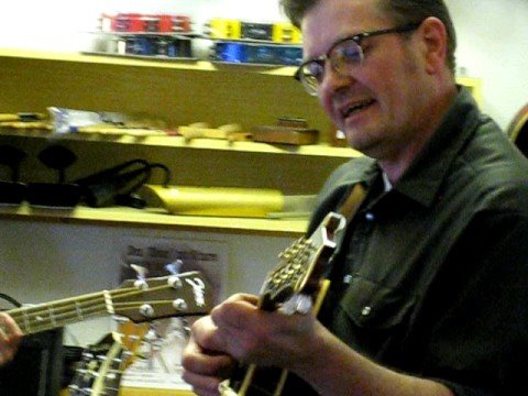 At the Rev. Don Voigt's music store in Bremen, Germany