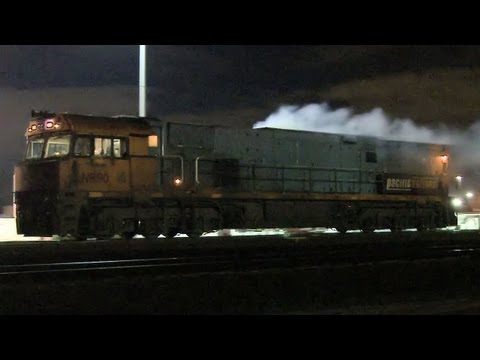 Australian "NR Class" Diesel Locomotives At Night - PoathTV Australian Railways, Railroads & Trains