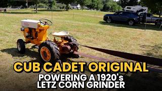 1920's Letz Corn Grinder Jr | Cub Cadet Original Antique Garden Tractor Rear Belt PTO | Tractor Show