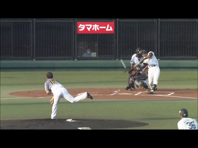 【ファーム】ホークス・佐藤直 右中間を破る先制タイムリー2ベース!! 2021/6/22 H-T(ファーム)