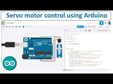 Servo motor control using Arduino I Tinkercad Design using Arduino & Servo motor