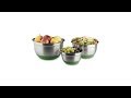 Bol mélangeur lot de 3 saladiers inox Vert - Argenté