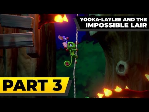 YOOKA-LAYLEE AND THE IMPOSSIBLE LAIR - 100% Walkthrough Part 3 - Wild Woods and Frantic Fountains