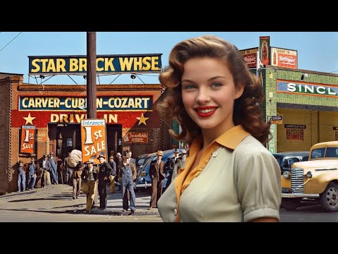 1930s USA - Real Street Scenes of Vintage America - Colorized
