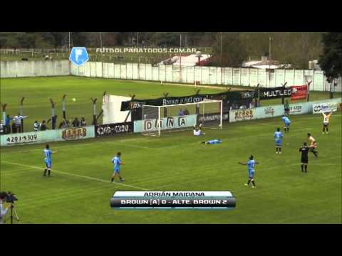 Los goles de Brown (A) 0 - Alte. Brown 2. Fecha 37. Primera B Naconal. FPT