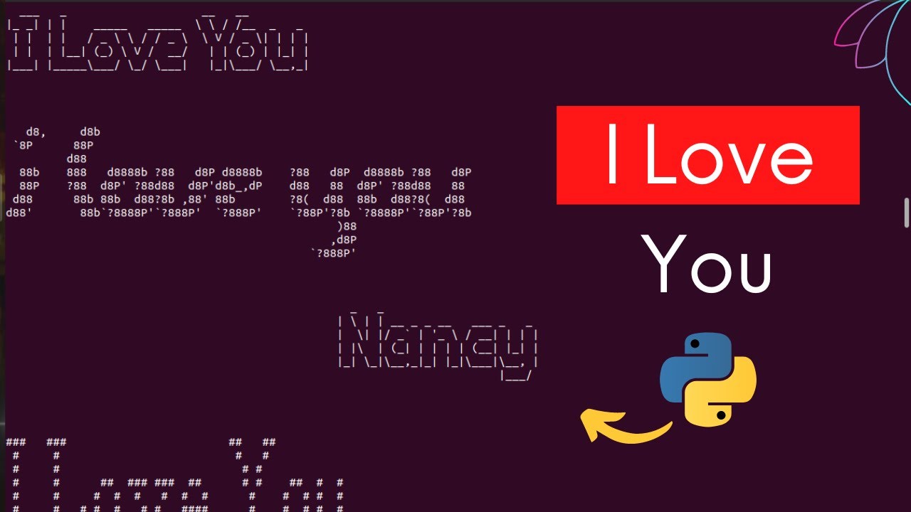 Say I Love You❤️ to Him/Her like a Programmer | ASCII Art | Print I Love You in Python | #shorts