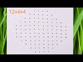 Draw this: how to draw simple rangoli design 🌷 12×4×4 dots kolam 🌷