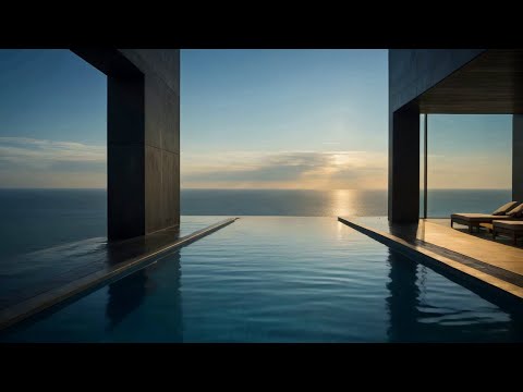 Infinity Edge Pool || ambient pool serenity || brutalist utopia [4K]