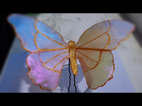 Polymer clay jewelry butterfly tutorial. Transparent DIY Polymer clay + UV resin. Easy Tutorial