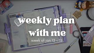 1/12-18 hobonichi plan with me | slowly catching up on tasks | weeks & cousin | weekly set-up