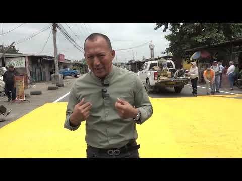 Señalización del puente en La Iberia, por parte de Prefectura de El Oro