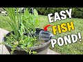 Easy NO-PLUG Fish Pond Tutorial For Back Patio / Deck