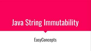 String Immutability in Java/ Immutable string in Java