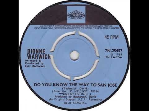 UK New Entry 1968 (101) Dionne Warwick - Do You Know The Way To San Jose