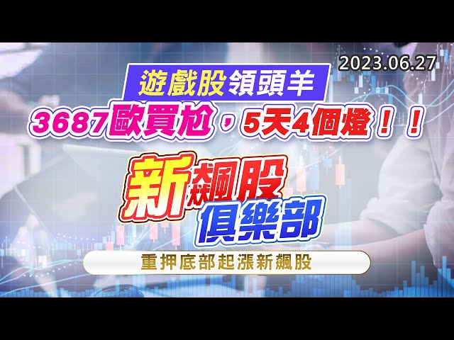 20230627《股市最錢線》#高閔漳 ”遊戲股領頭羊，3687歐買尬，5天4個燈！！””新飆股俱樂部，重押底部起漲的新飆股”