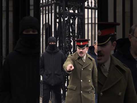 Respect the corporal please move back behind the bollards #kingsguards #history #highlights #shorts