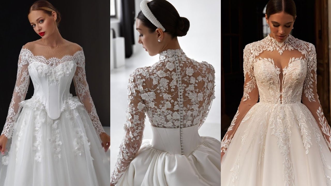 ROMANTIC LACE WEDDING DRESSES WITH SLEEVES