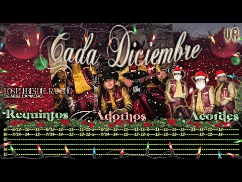 Cada Diciembre - Los Plebes del Rancho de Ariel Camacho - TABS - Requintos/Acordes/Adornos -Tutorial