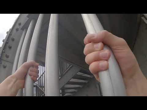 Buildering climbing 90m tower