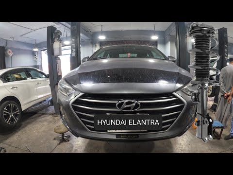 Install front complete struts .. hyundai elantra 2017 - 2020 #suspensionsystem #hyundai #elantra