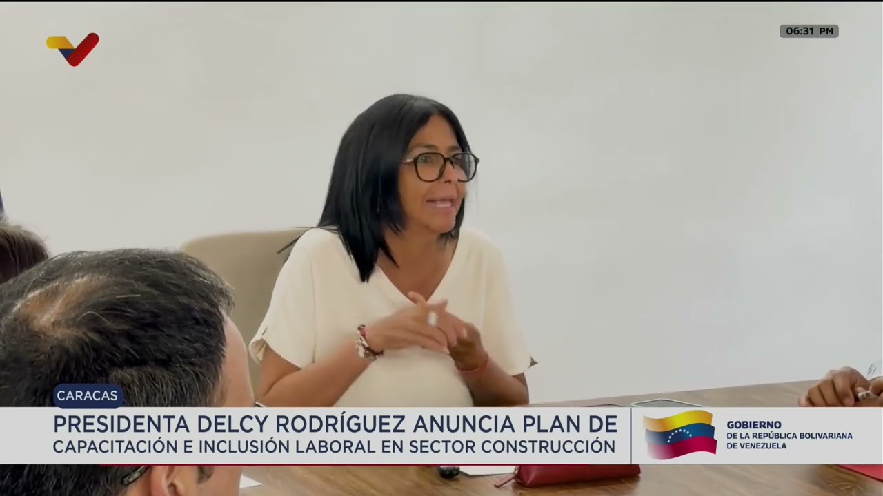 Delcy Rodríguez anuncia plan de capacitación e inclusión laboral en el sector construcción